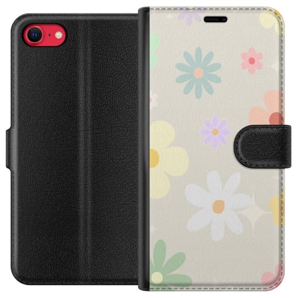 Plånboksfodral till Apple iPhone 8 med fejdande blommor