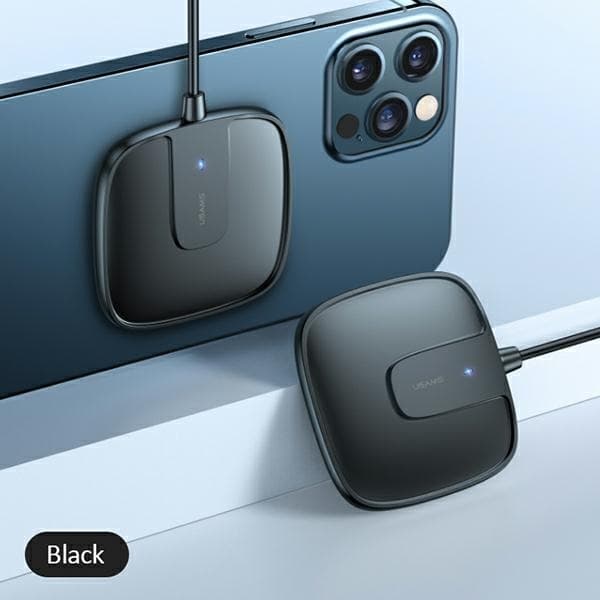 USAMS Induktionsoplader US-CD159 Magnetisk W1 15W iPhone 12 - Sort