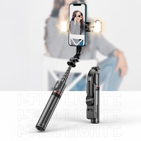 Tech-Protect Bluetooth Selfie Stick Tripod Med LED Light L05S - Svart