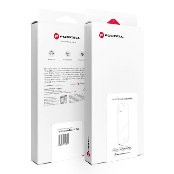 FORCELL F-PROTECT Long Lasting thin case for IPHONE 15 Plus transparent