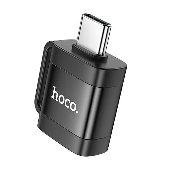 Hoco-sovitin OTG USB-C–USB-A 3A UA31C – Musta