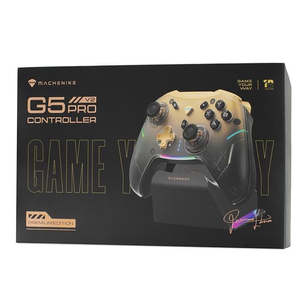 Machenike Trådløs Gaming Controller med Ladestation G5Pro - Sort/Guld