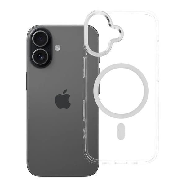 Telefontaske til iPhone 17 MagSafe Frame Clear Hybrid - Klar