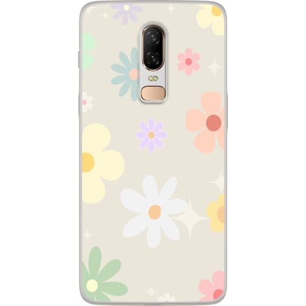 OnePlus 6 mobiltaske med fejede blomster