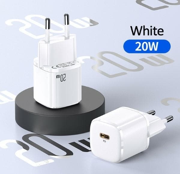 USAMS Vægoplader 1xUSB-C T36 Mini 20W PD3.0 (US-CC124) - Hvid