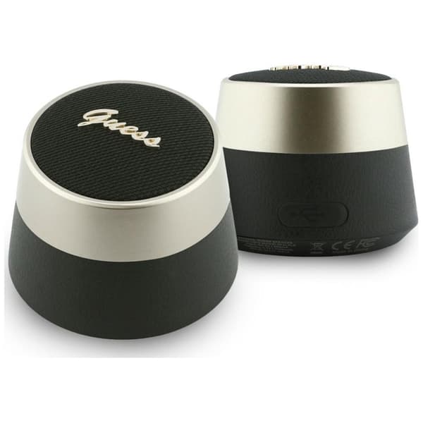 Guess Bluetooth Högtalare Script Metal Logo 5W - Svart