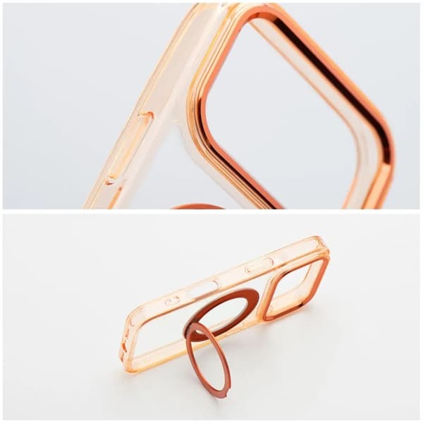 Mobilskal Magafe iPhone 17 Pro Frame Circle med Stand - Orange