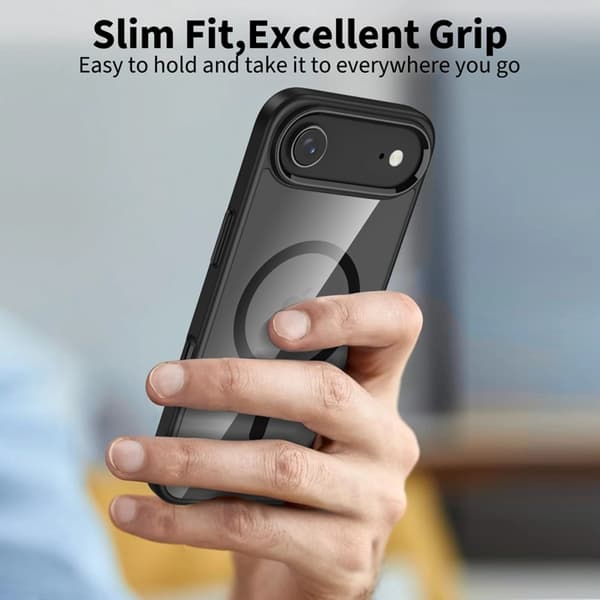 Tech-Protect Telefontaske til iPhone Air Magsafe Matte - Sort/Klar