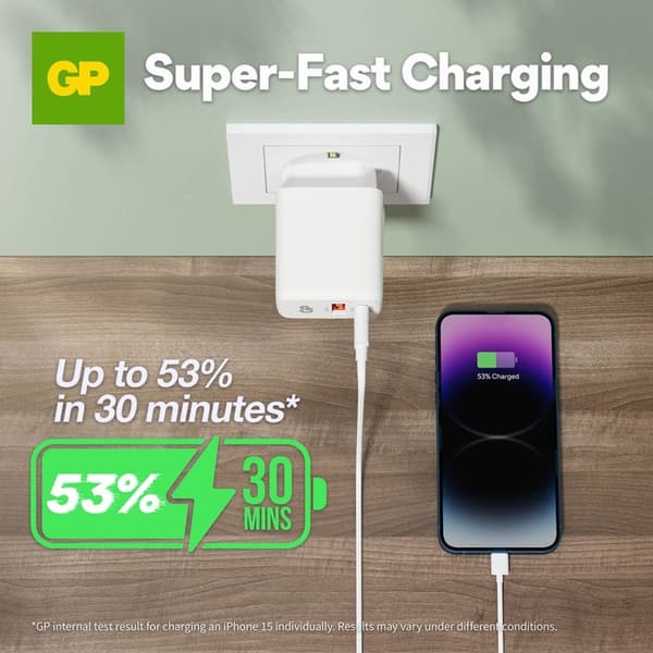 GP Vægoplader WM2B PD 20W USB-A+USB-C