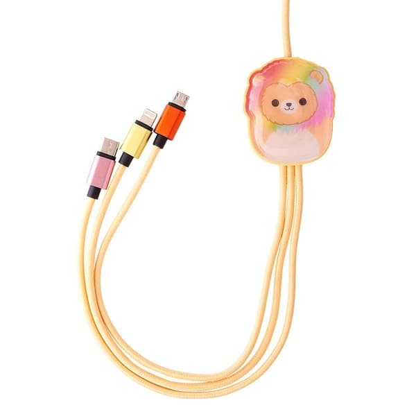 SQUISH Laddningskabel 1,2m Leonard 3in1 USB-C/Micro/Lightning