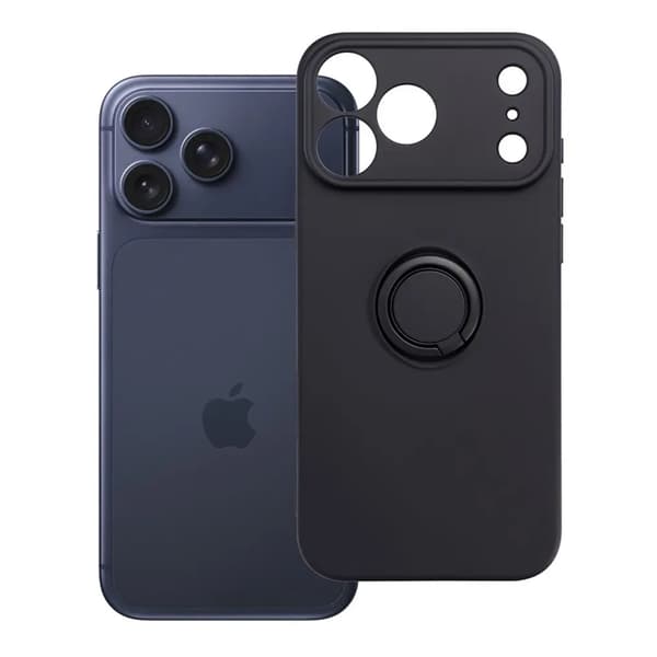 Puhelinkotelo iPhone 18 Pro Max Silikonirengas - Musta