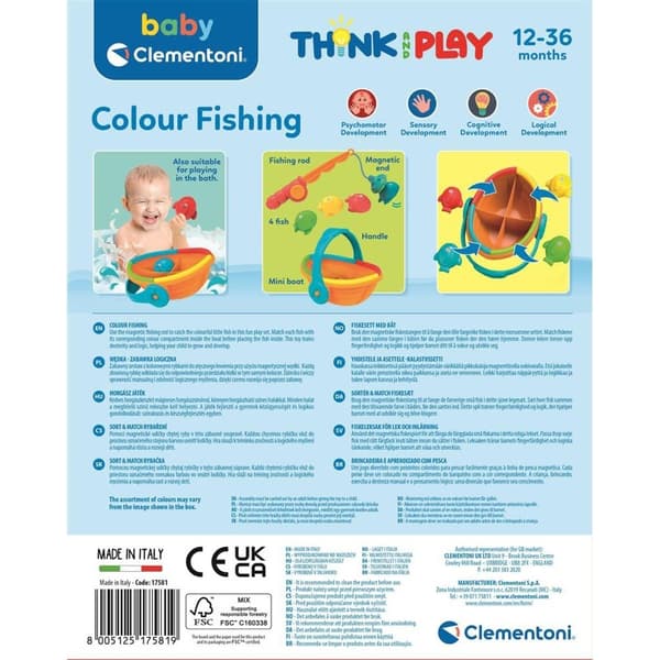 CLEMENTONI Sort & Match Fishing Set Regnbåge