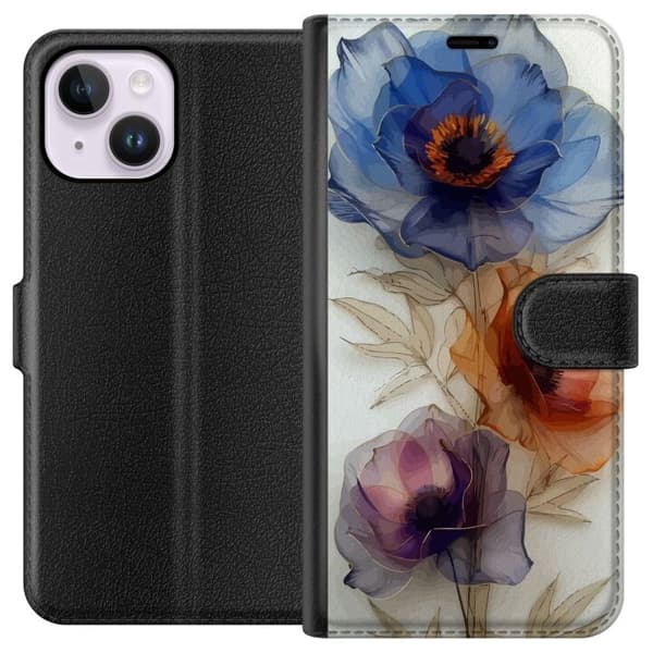 Apple iPhone 14 Plus tegnebog med silkeblomster