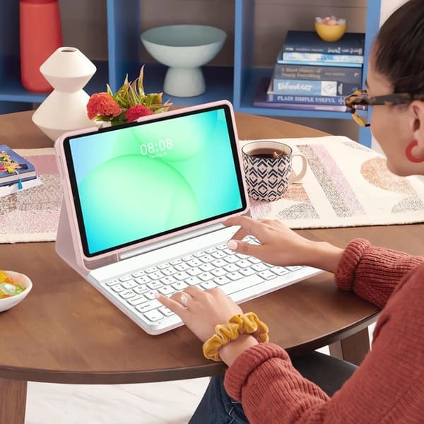 Tech-Protect Galaxy Tab A9 Tastaturetui - Lyserød