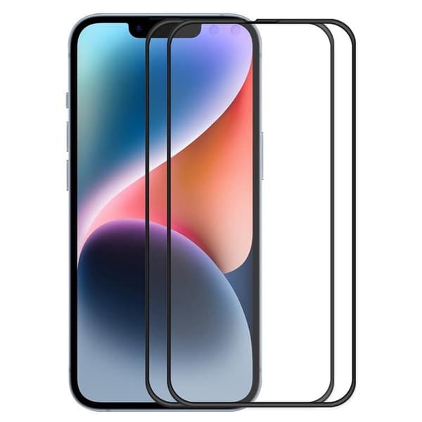 [2-PACK] iPhone 14 Plus Karkaistu lasinen näytönsuoja - Musta