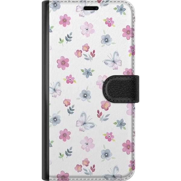Apple iPhone 7 Plus tegnebog med blomster og sommerfugle