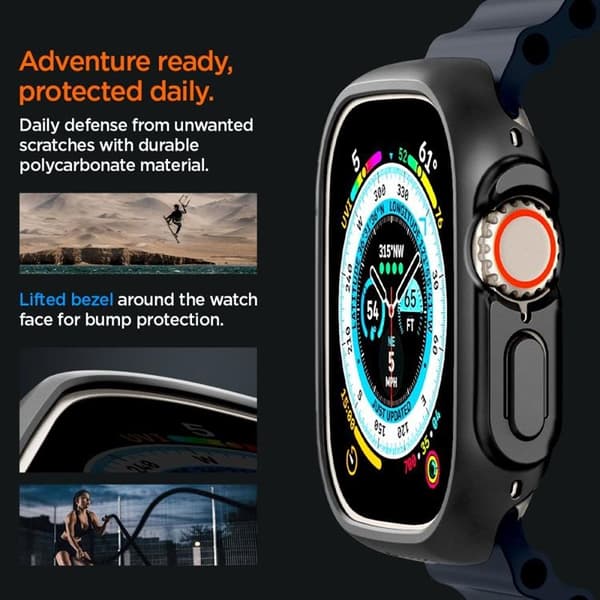Spigen Apple Watch Ultra (49mm) Etui Tynd Pasform - Sort