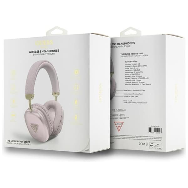 Guess Over-Ear Hovedtelefoner Bluetooth 5.3 Metallic Triangle Logo