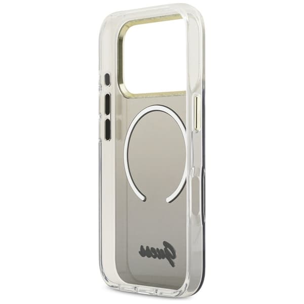 Guess Mobilskal För iPhone 17 Pro MagSafe IML Gradient Script Metal - Svart