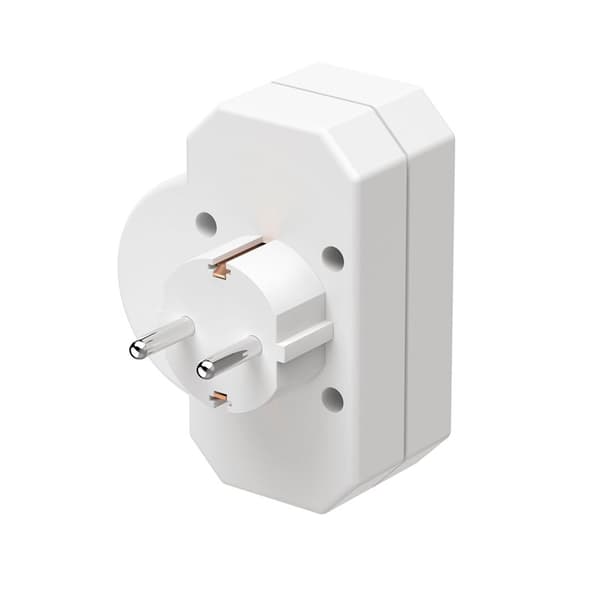 HAMA Adapter 3-vejs med afbryderadapter hvid