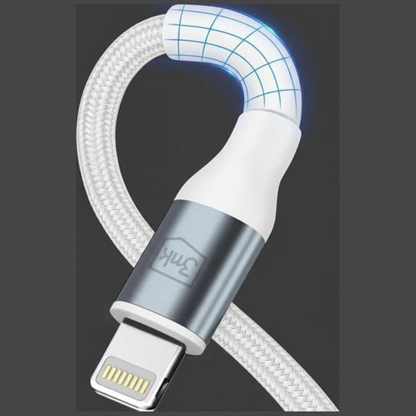 3MK USB-C til Lightning 27W Kabel 9V/3A 3m N-SERIES Hyper - Hvid