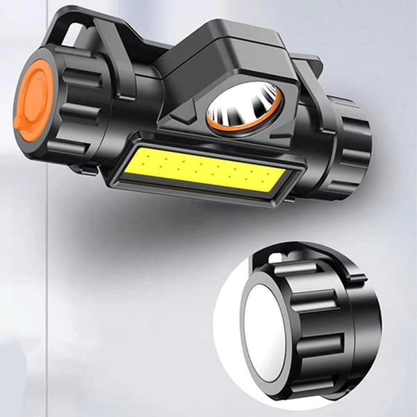 4in1 LED-otsavalaisin magneetilla ja akulla - Musta
