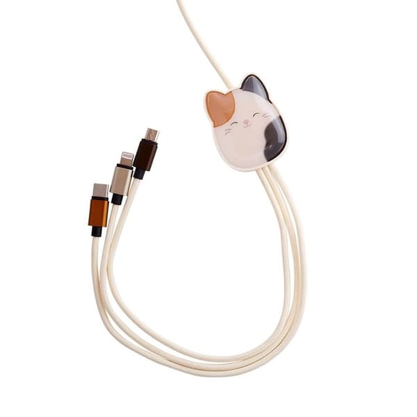 SQUISH Ladekabel 1,2m Cam 3i1 USB-C/Micro/Lightning