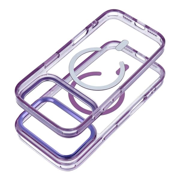 Mobilskal För iPhone 17 Pro Max MagSafe Frame Clear Hybrid - Lila