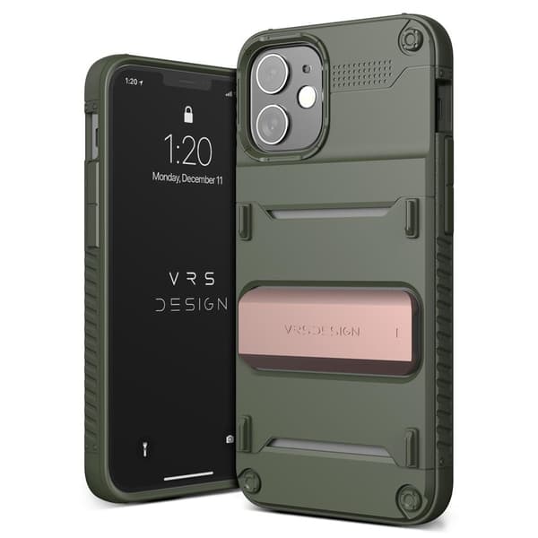 VRS DESIGN Damda QuickStand Skal iPhone 12 Mini - Bronze Grön