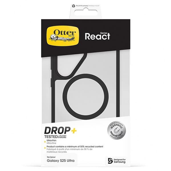 Mobilcover til Samsung Galaxy S25 Ultra MagSafe Otterbox React - Sort