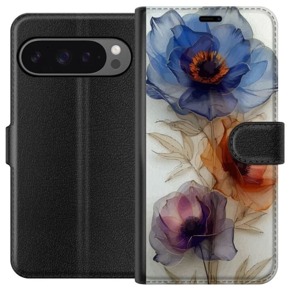 Pung Taske til Google Pixel 9 Pro XL med silkeblomster