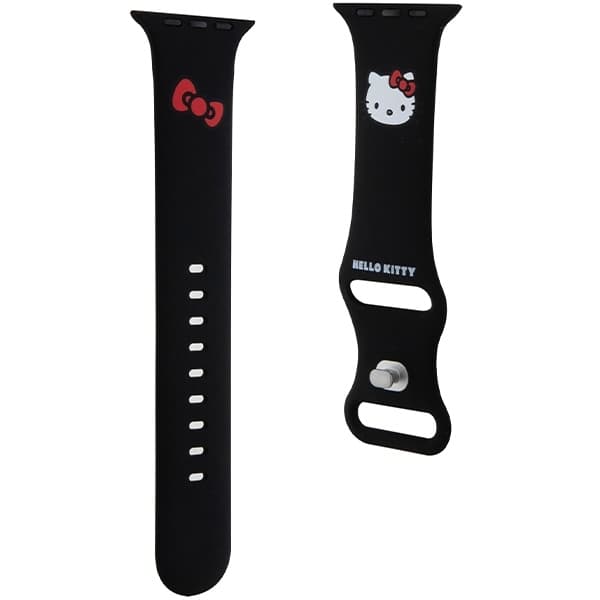 Hello Kitty Apple Watch 42/44/45/49mm Silikone Armbånd - Sort