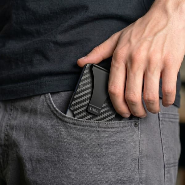Tech-Protect Kortholder Thorn RFID - Carbon Sort