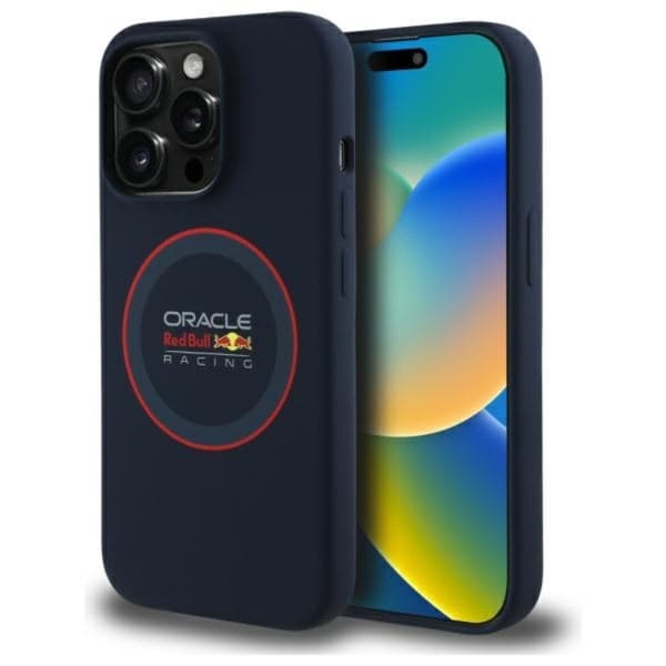 Red Bull telefonetui til iPhone 14 Pro MagSafe silikone rød ring