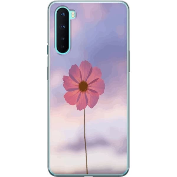 Taske til OnePlus Nord med lyserød blomst