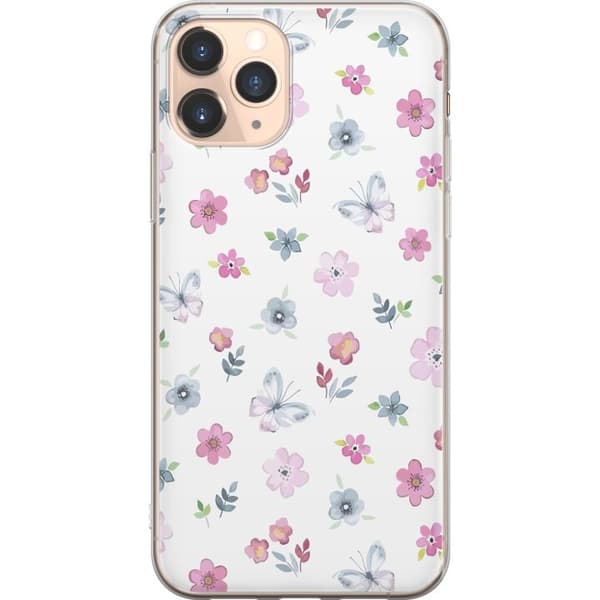 Taske til Apple iPhone 11 Pro med blomster og sommerfugle