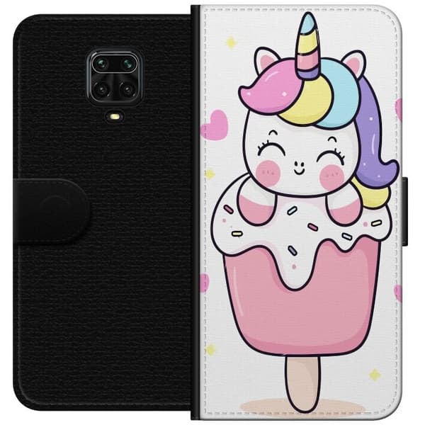Plånboksfodral till Xiaomi Redmi Note 9S med Glad enhörning