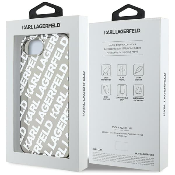 Karl Lagerfeld Mobilskal till iPhone 16e Repeat Logo - Silver