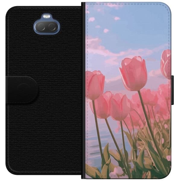 Sony Xperia 10 Pung Taske med Lyserøde Tulipaner