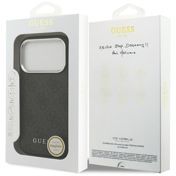 Guess telefontaske til iPhone 17 Pro Max MagSafe 4G Classic Logo - Sort