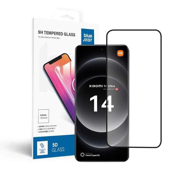 Blue Star Xiaomi 14 Ultra Näytönsuoja 5D - Musta