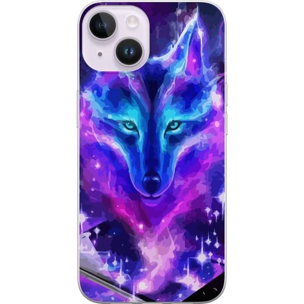 Telefontaske til Apple iPhone 14 med Neon Wolf