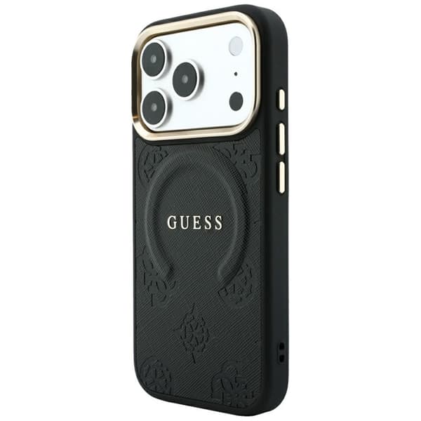 Guess Mobilcover Til iPhone 18 Pro Max Magsafe Saffiano Peony - Sort