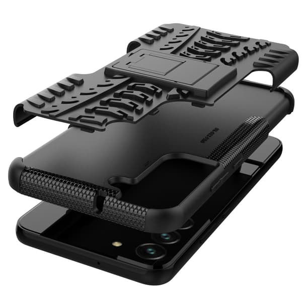 Dæktekstur Kickstand Cover Galaxy S22 Plus 5G - Sort