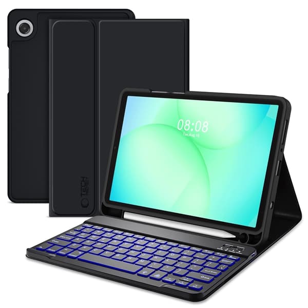 Tech-Protect Galaxy Tab A9 -kotelo näppäimistöllä - Musta
