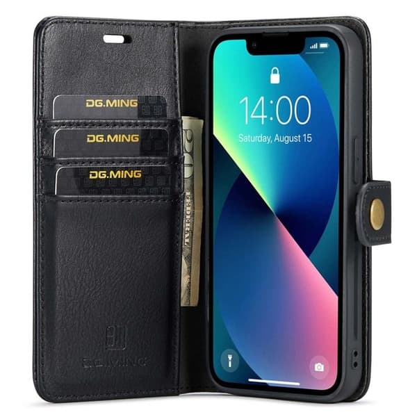 DG.MING iPhone 14 Plus Plånboksfodral Split Detachable Flip - Svart