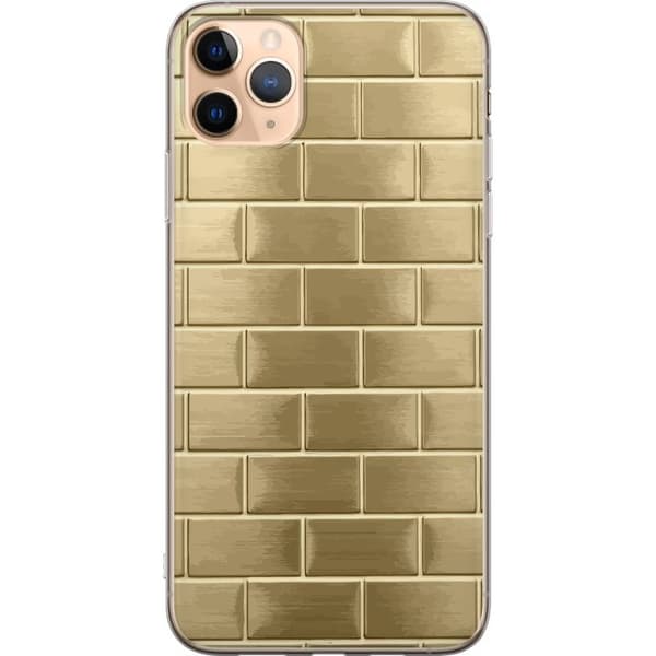Telefontaske til Apple iPhone 11 Pro Max med gyldne mursten