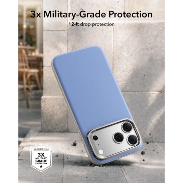 ESR Mobilskal För iPhone 18 Pro/17 Pro Magsafe Läder Kickstand - Ljusblå
