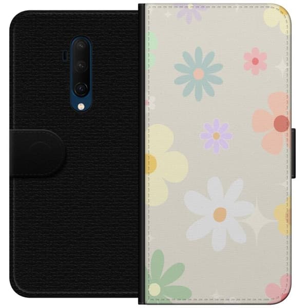 Plånboksfodral till OnePlus 7T Pro med fejdande blommor