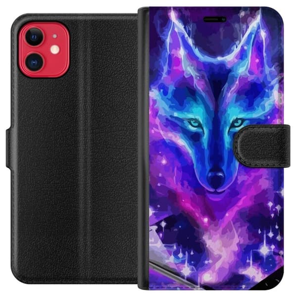 Pung Taske til Apple iPhone 11 med Neon Wolf